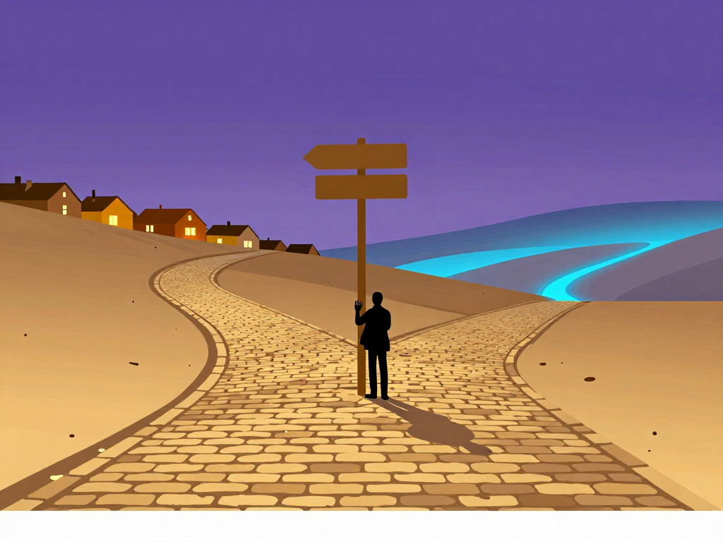 Navigate the Weight of Choice in Gravity-Glimmer — editorial illustration